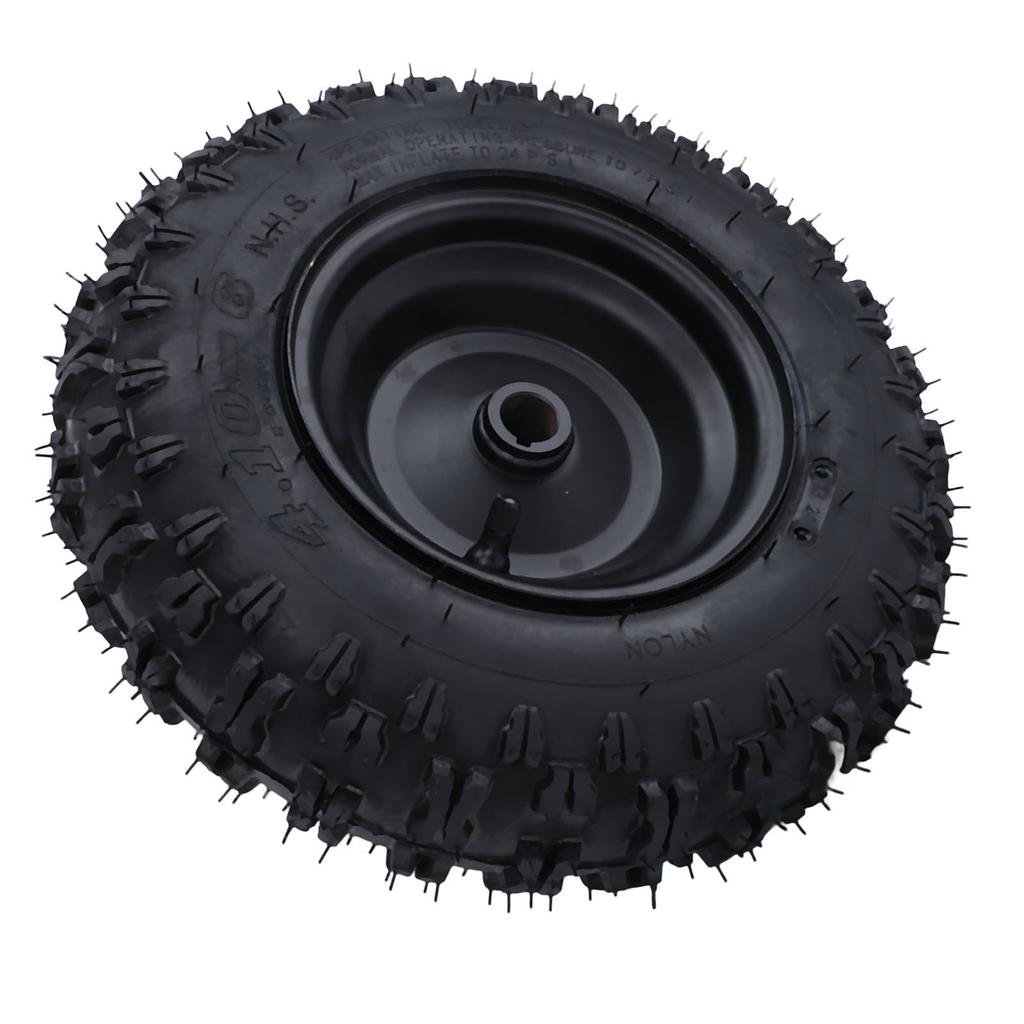 4.10‑6 Rear Wheel Tire with Anti Slip Surface Heavy Duty Rubber 19mm Bearing Bore for ATV Quad Mini Bike