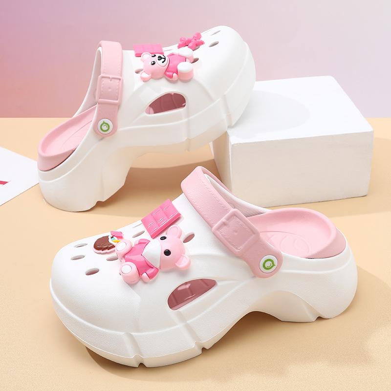 Fashion two-color high-heeled eva hole shoes for women to wear platform tide sandals garden shoes