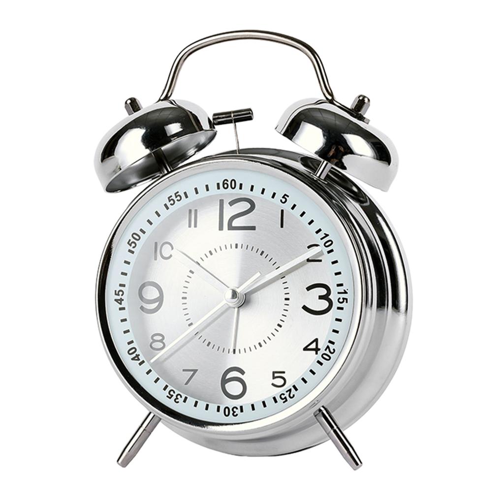 Super-Loud Twin-Bell Vintage Alarm Clock Compact Size Alarm Clock For Students,Fashioned Circle Alarm Clock for Nightstand Desk