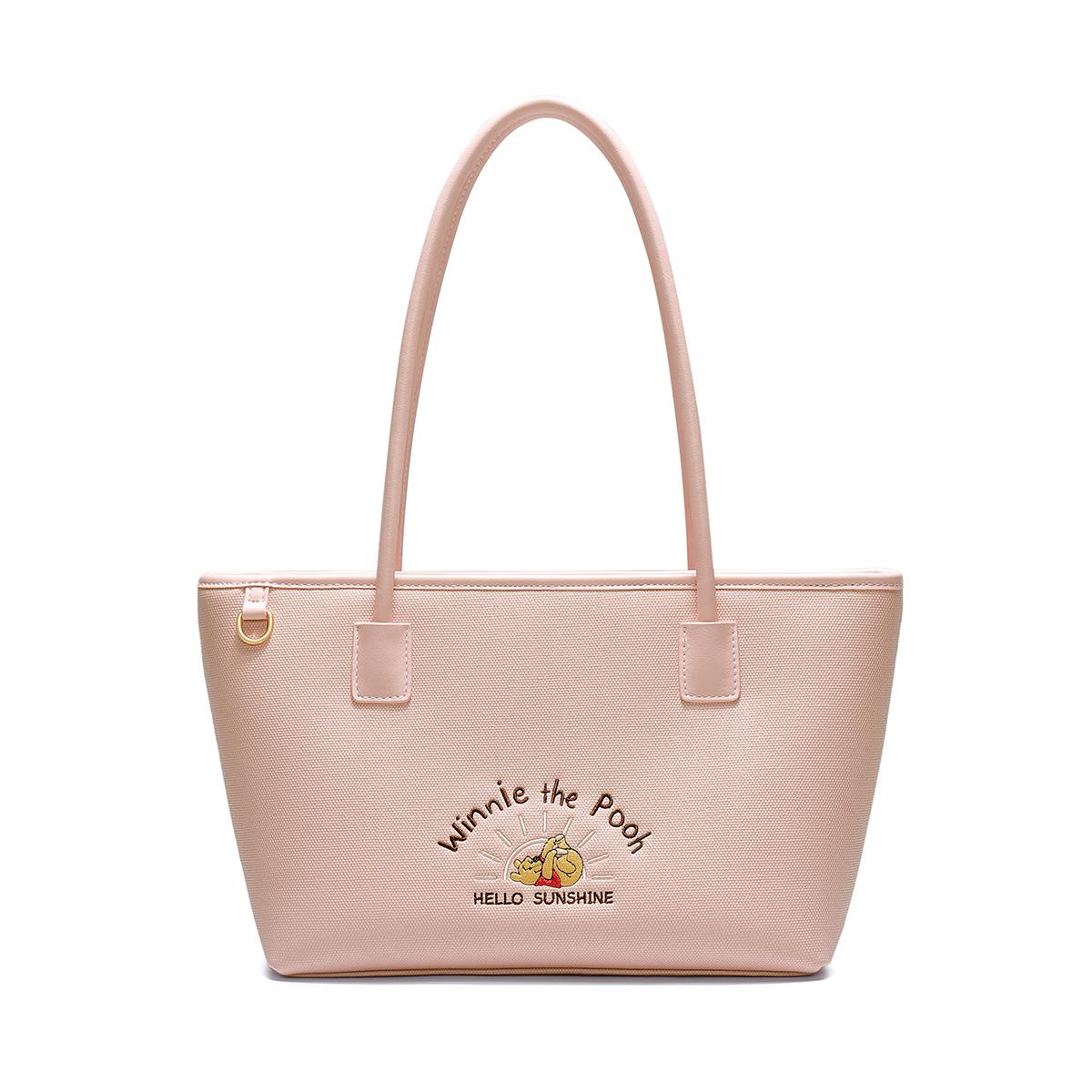 

New Disney Winnie The Pooh Series PU Tote Bag, Shopping Bag, Shoulder Bag Regular Women s Apricot/Pink DHF51883-C 27.9*13.0*21.1CM