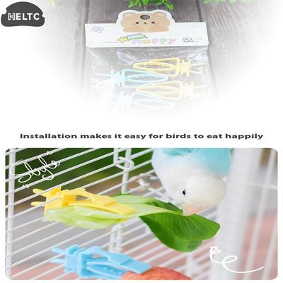 2/4Pcs Pet Bird Food Holder Parrot Fruits Vegetables Clip Bracket Cuttlefish Bone Feeder Device Clamp Bird Cage Accessories