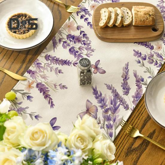 Table Runner Christmas Floral Printing Machine Washable Home Party Decoration Table Runner Protects Table from Heat Scratches Spills Tablecloth