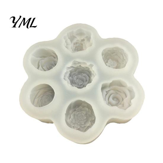 Silicone Molds for Home Baking Rose Peony Mold, 7 Cavities Mold Making Cake Kitchen Gadgets Desserts Chocolate Candle Soap, Non Stick Flexible Pastry