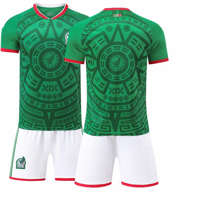 Football training jersey 2526 Mexico home football jersey No. 14 home court 16 jersey green 9 Raul 22 Lozer #16
