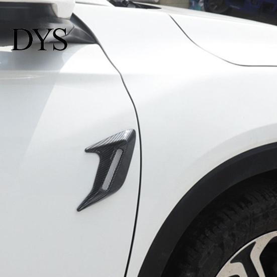 No Drill Car Decoration Shark Gill Side Vent Decals ABS Chrome Fender Trim Self-Adhesive Stick-On Sticker Exterior Hood Ornament Sporty Fit