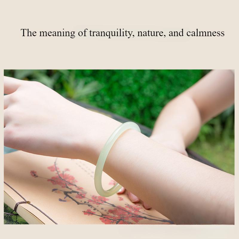6MM Natural Icy Species Chalcedony Bracelet Fashionable Charm Agate Bangle Jade Bracelet Women's Gift
