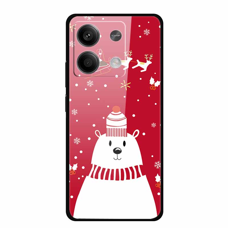 

Рождественский Жесткий Чехол для Redmi Note 13 Pro+ Роскошный Ударопрочный Funda Redmi Note13 13 Pro Модный Закаленный Стеклянный Задний Чехол для Телефона -Redmi Note 13 Pro