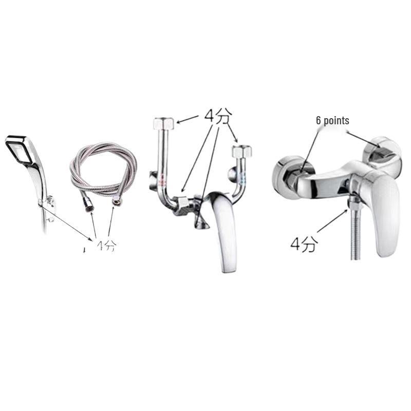 Schwarzes Gummi-Duschdichtungsset: 4-Punkt-, 6-Punkt-Abdichtung, Faltenbalg Wasserdichter Silikonschlauch.