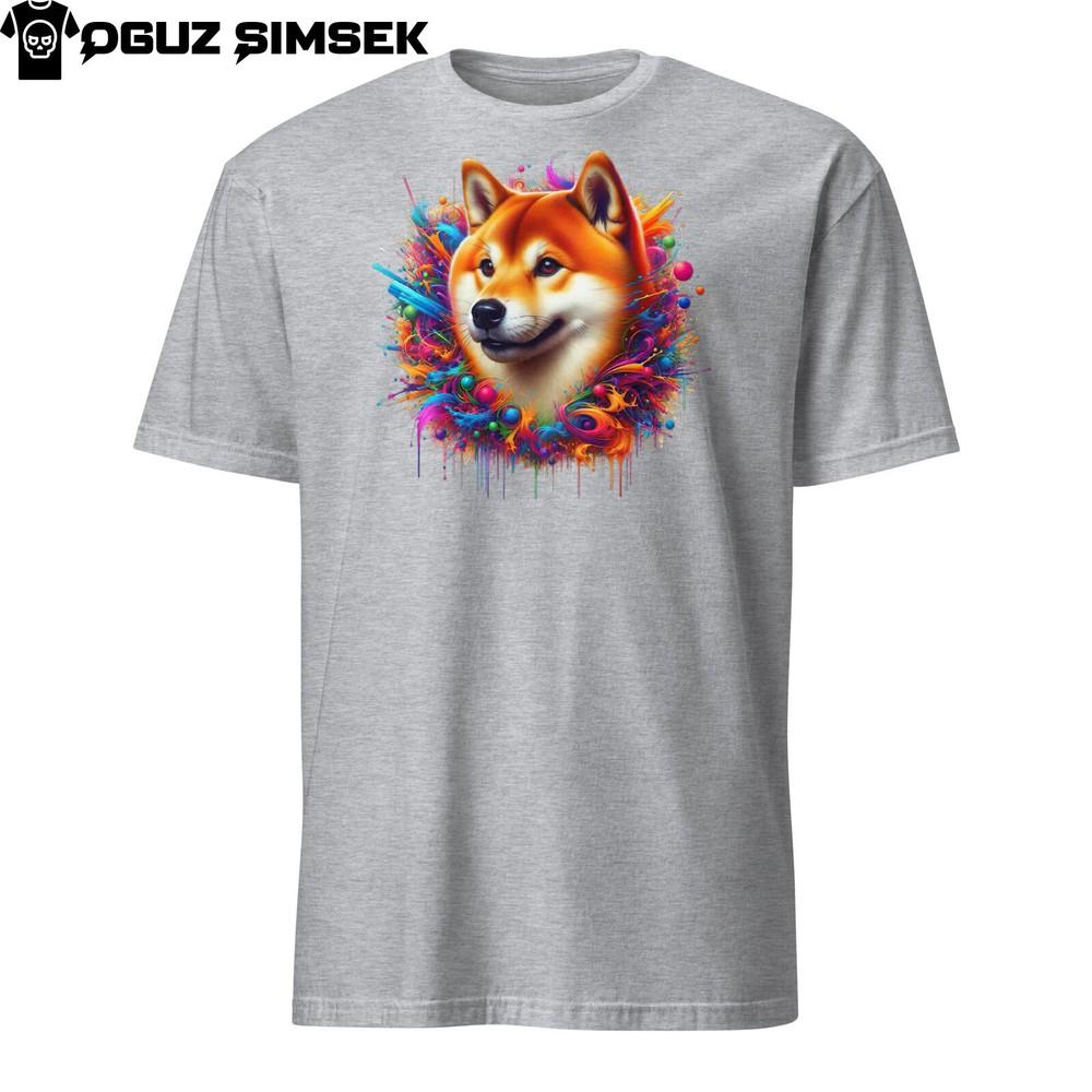 Vibrant Shiba Inu Unisex T-Shirt: Colorful Design, Short Sleeve, Comfort Fit