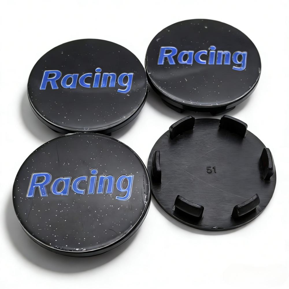 

4pcs Racing Letter Logo Emblem Badge Car Wheel Center Caps 51MM Clips 46MM Wheels Hub Cap Rim Hubcaps Dust Cover Car Accessories Racing Badge&4pcs Wheel Caps