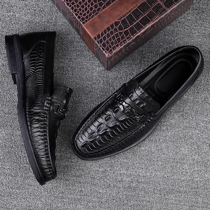New Crocodile Pattern Summer Loafers Luxury Brand Slip on Flats Genuine Leather Dress Driving Moccasins Casual Leather Footwear