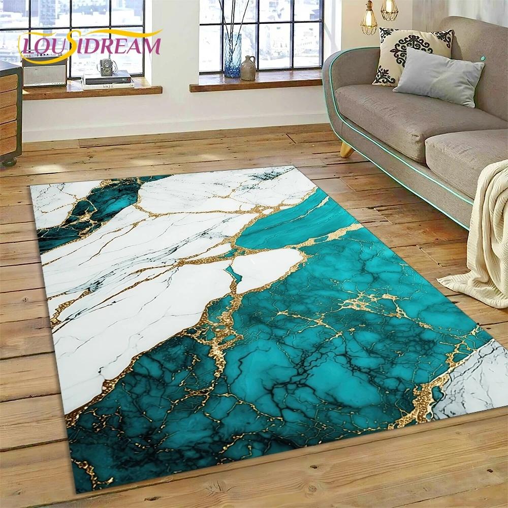 Luxurious Green Gold Colour Marble Dream Carpet Rug for Bedroom Living Room Sofa Decoration,Children Game Large Decor Floor Mat
