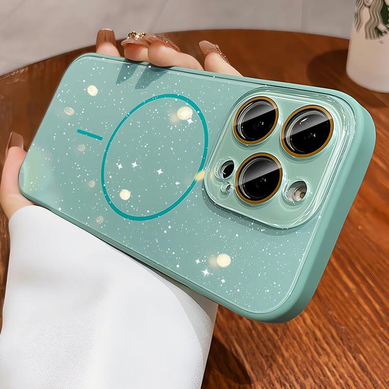 Luksusowe Brokatowe Etui Magsafe do iPhone 15 16 Plus 13 12 14 11 Pro Max Ochrona Aparatu Ładowanie Bezprzewodowe Pokrowiec PC dla iPhone16