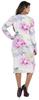 Bimba Printed Long Bodycon Dress With Pockets For Women Full Sleeves Dress Midi