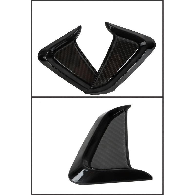 Universeller schwarzer Auto-Zierstreifen aus Kohlefaser für Seitenkotflügel, 2 Stück.