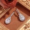 Classic Korea Water Drop Zircon Drop Earrings for Women Temperament Silver Color Earrings Brincos Elegant Female