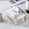 Light Luxury Marble Tissue Box Decoration Dining Table Coffee Table Napkin Box Household Living Room Ceramic Pumping Box
