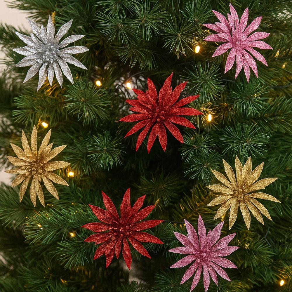 Realistic Artificial Christmas Flower DIY Xmas Decorative Flowers  Home Party Decor