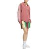 Adidas Originals Allover Print Series Logo Color Block Striped Comfortable Lace-Up Mid-Rise Sports Shorts Unisex Shorts Deep-Pink IY7393