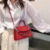 Borsa portatile vintage da donna Borsa versatile a tracolla singola inclinata Borsa piccola quadrata femminile in tinta unita