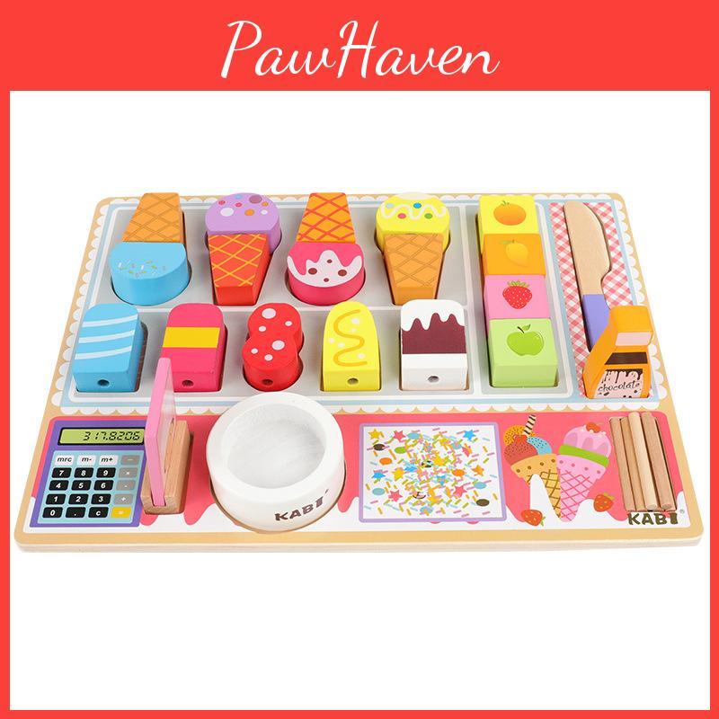 Cooking Childrens Wooden Play Set With Fruit Ice Cream Shop For Toy Creative