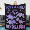 Cartoon Dinosaur Series Printed Blanket for Sofa Travel Camping Living Room Office Conditioning Blanket for All Seasons Gifts