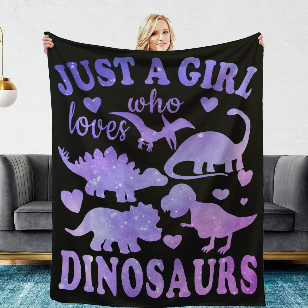 Cartoon Dinosaur Series Printed Blanket for Sofa Travel Camping Living Room Office Conditioning Blanket for All Seasons Gifts