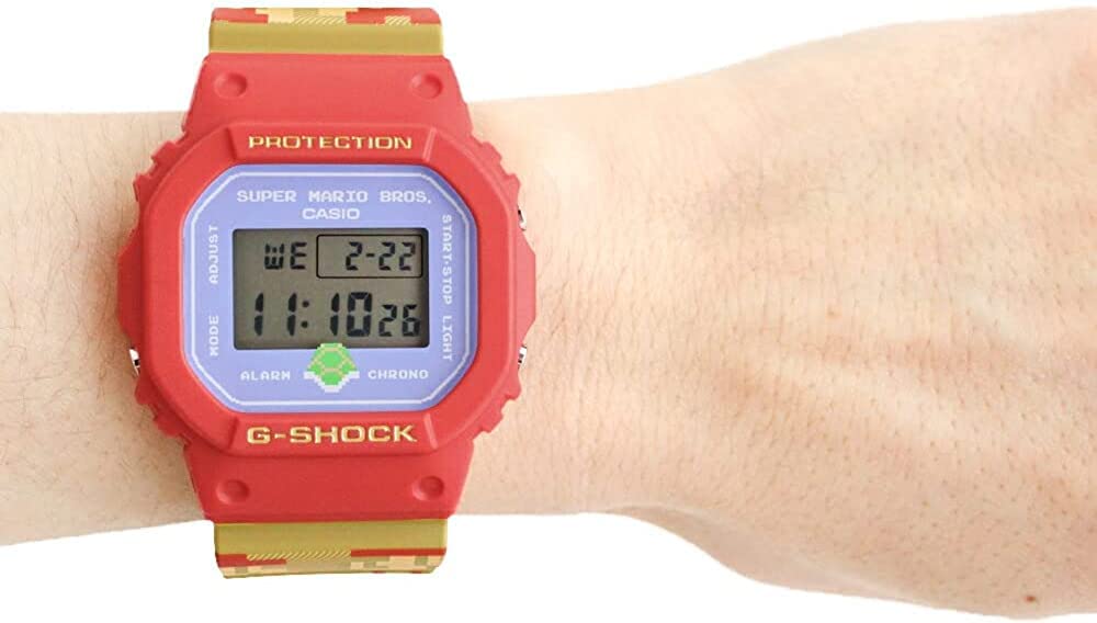 CASIO G-SHOCK SUPER MARIO BROTHERS Collaboration Limited Edition Men's Watch Red Blue DW-5600SMB-4