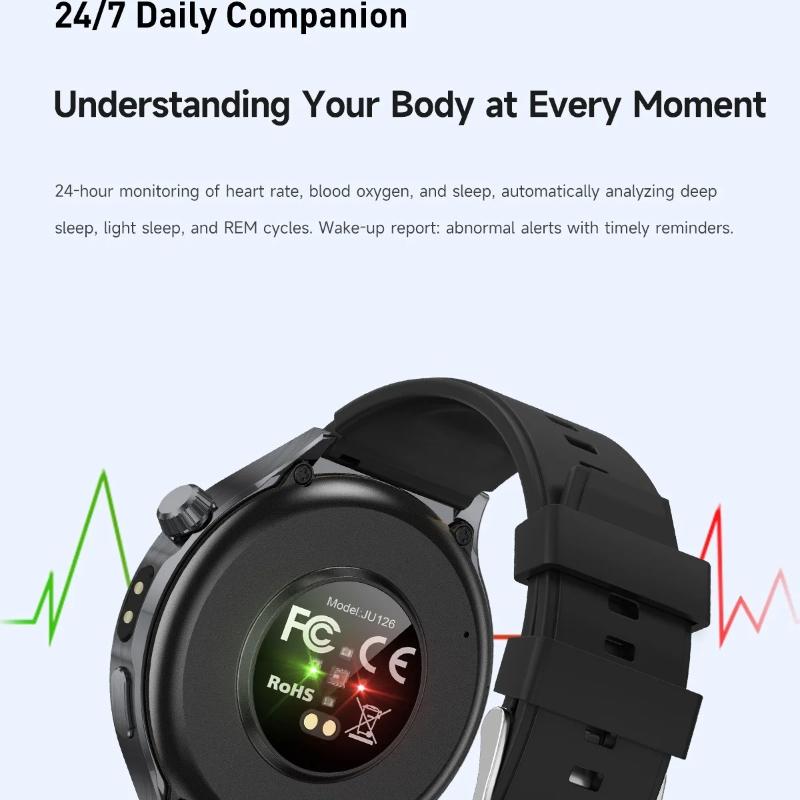 2026 New Military 1000mAh Battery Men's Smart Watch For Men Health Monitoring Bluetooth Call 100+ Sports Mode Flashlight Sport Fitness Smartwatch