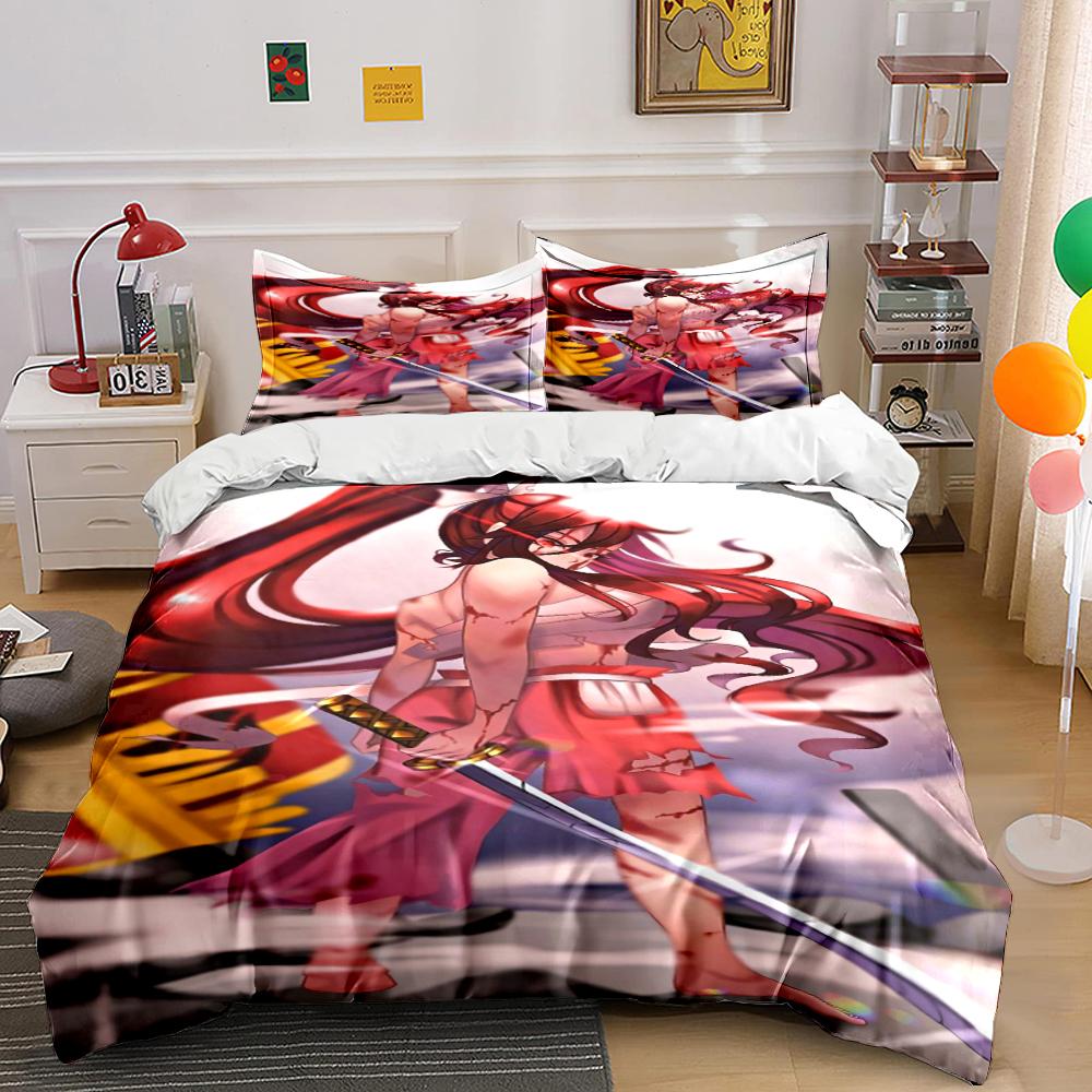 Fierce Warrior Woman with Katana Bedding Set (1 duvet cover, 2 pillowcases, duvet not included) sofas
