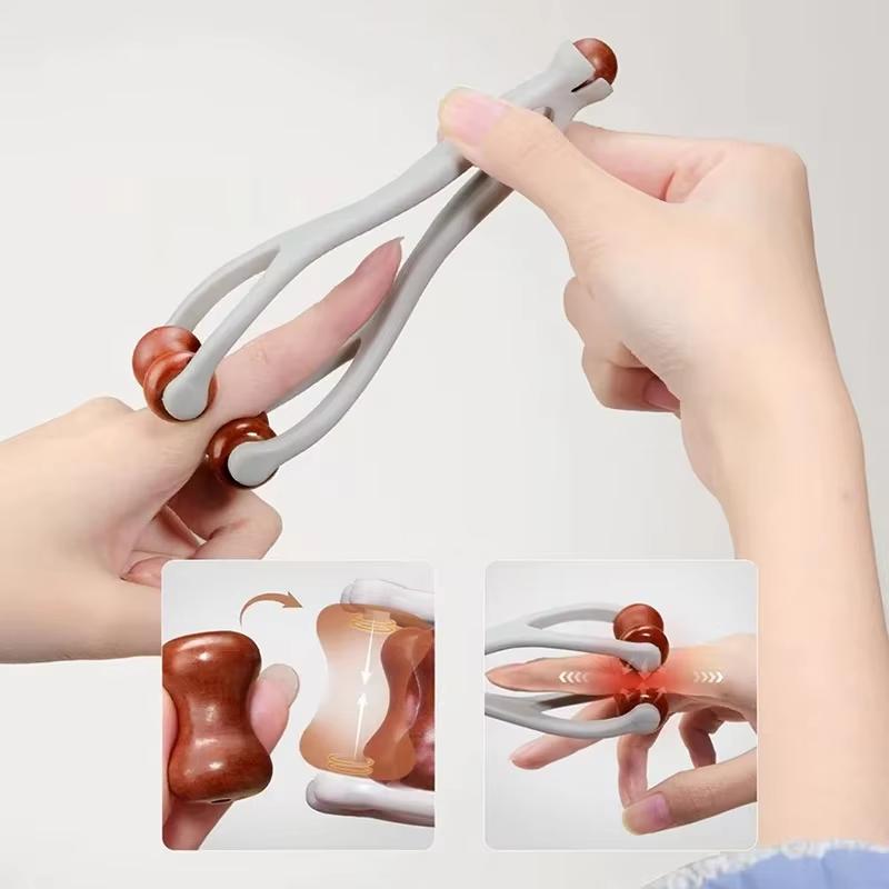 1/3 peças Rolo Massageador de Dedos de Madeira Maciça com Rolos 360° Design de Clipe Massageador de Dedos Bastão de Acupressão para Alívio de Meridianos da Mão