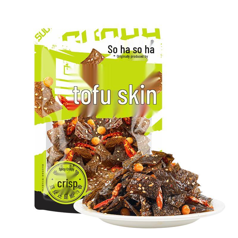 Yuanben Jiyi Spicy Crispy Black Bean Tofu Skin Snack