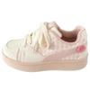 Spring and Autumn New Casual Minority Bread Shoes Children Sakura Pink Shoes with Thick Bottom and Lace Edge White Kids Shoes