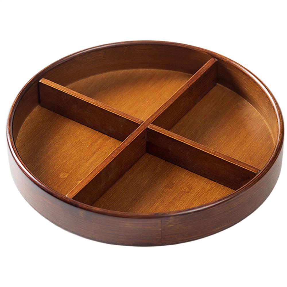

Органайзер Wood Lazy Susan, поворотный, съемные разделители, 12 дюймов, натуральный материал, основание из искусственного мрамора, легко очищается, нескользящее