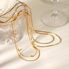 Double-layer stainless steel necklace, light luxury niche accessory, sweater chain for women, titanium steel jewelry