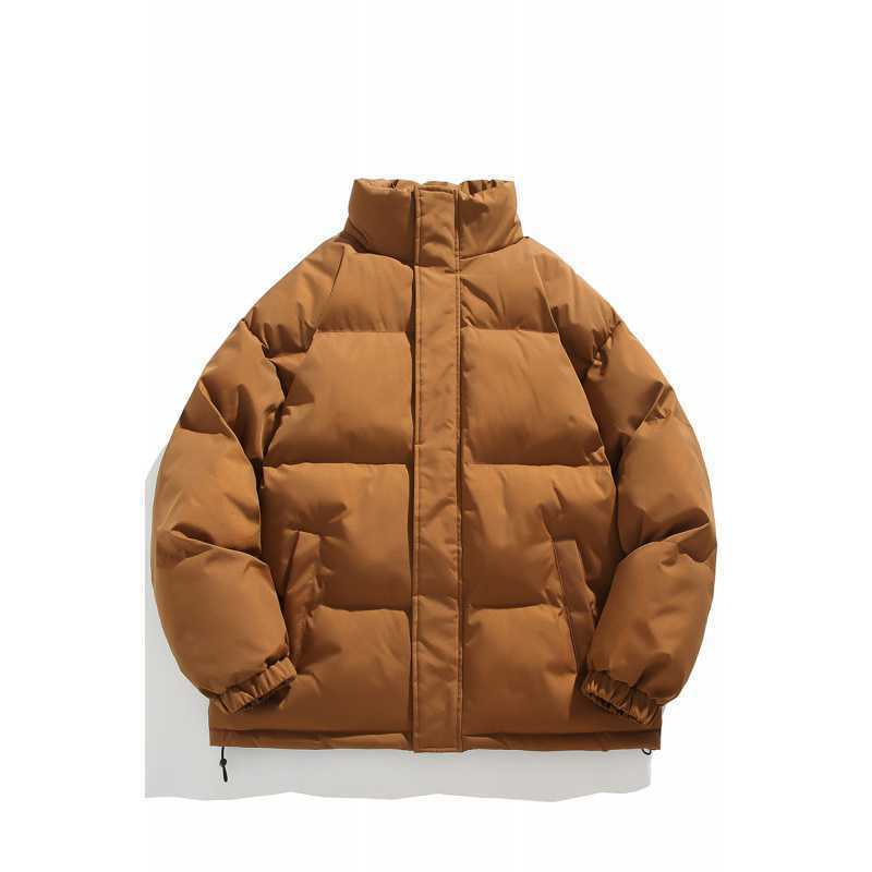 

Минималистичный стиль однотонная одежда с воротником-стойкой с хлопковой набивкой мужская зимняя новая модная свободная теплая хлопковая одежда повседневная универсальная одежда-пуховик 5XL темно-коричневого