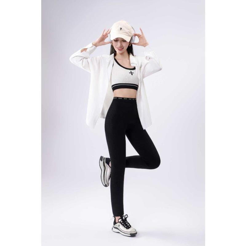 Autumn and Winter Cloud Pants Pure Cotton Shark Pants Seamless Yoga Pants Black Leggings Women's Outer Wear Nine-point Small Black Pants