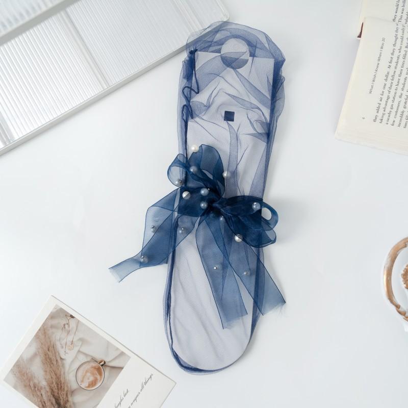 Calzini Estivi Sottili in Rete da Donna, Calzini Colorati Uni da Impilare, Calzini Fatati con Fiocco di Perle, Calzini Personalizzati Genitore-Figlio