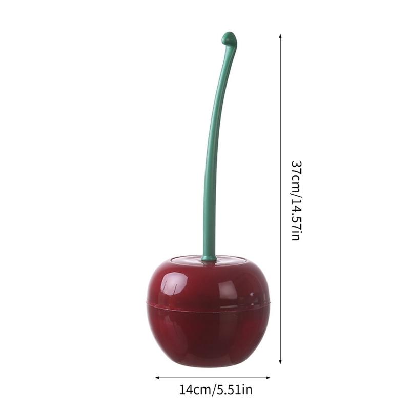 Toilet Bowl Brush Cherries Shape Ergonomic Design Safe Material Effective Cleaning