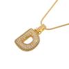 ZHUKOU high quality crystal brass gold letter necklace for ladies good friends couple birthday gift model: VL34
