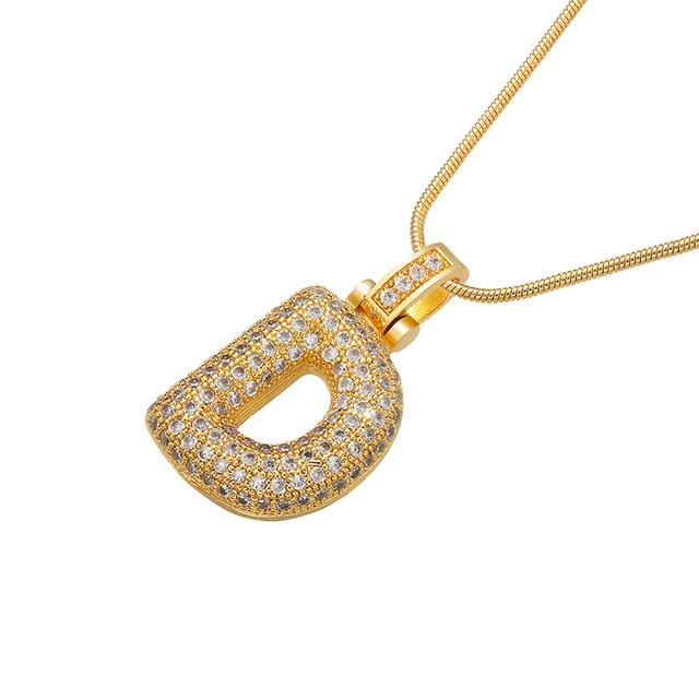 ZHUKOU high quality crystal brass gold letter necklace for ladies good friends couple birthday gift model: VL34
