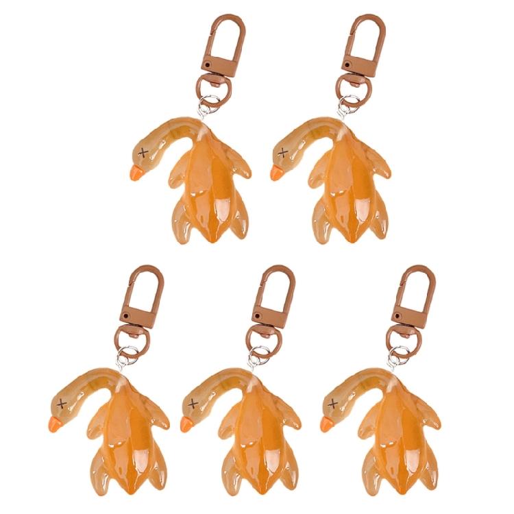 5 шт. Светящийся брелок-брелок для ключей  Жареная утка  для мужчин и женщин, Светящийся брелок-утка, Подвеска для сумки, Декоративный аксессуар