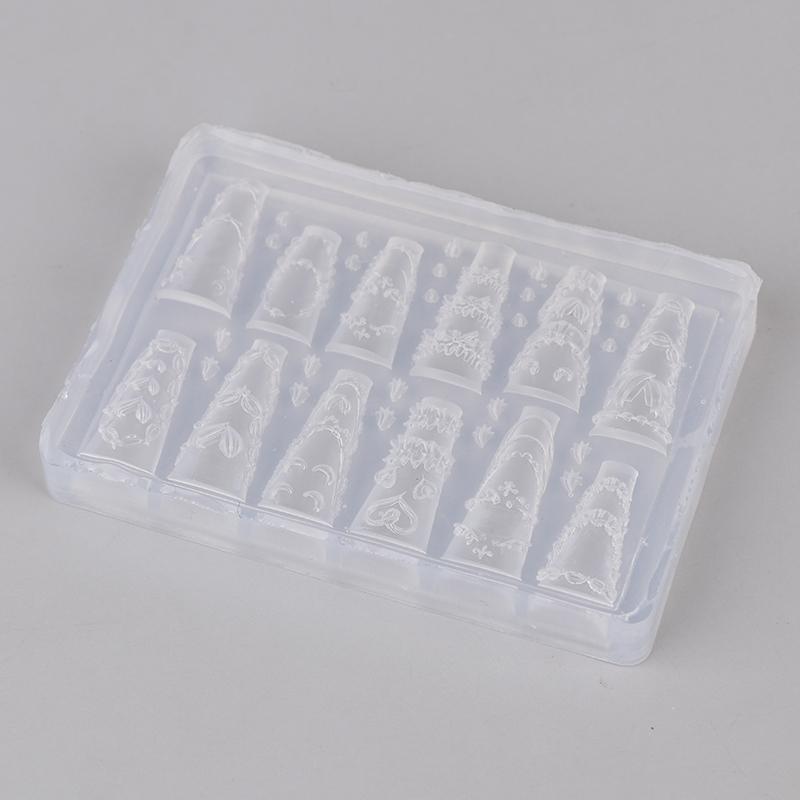 Moule Acrylique 3D Gâteau Crème Jupe Nœud Ruban Décorations Nail Art Design DIY Modèle Moule Silicone Nail Art Pour Charms Ongles