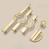 High End New Chinese Style Copper Brushed Color Cabinet Door Handle,Wardrobe Drawer Handle, Retro Hollowed Out Cabinet Handle