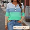 JPNTKY Women's Fashion Casual Long Sleeve V Neck Blouses & Shirts