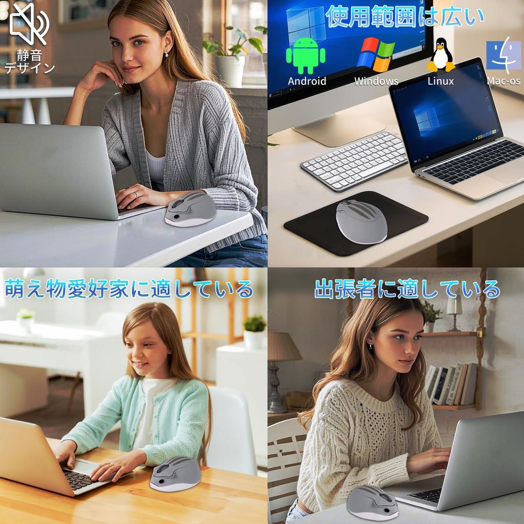 Wireless Mouse with a Moe Hamster Animal Dual Quiet USB Compatible with and MacBooks Appearance, Soundless, Modes, Operation, Receiver, Energy-Saving,
