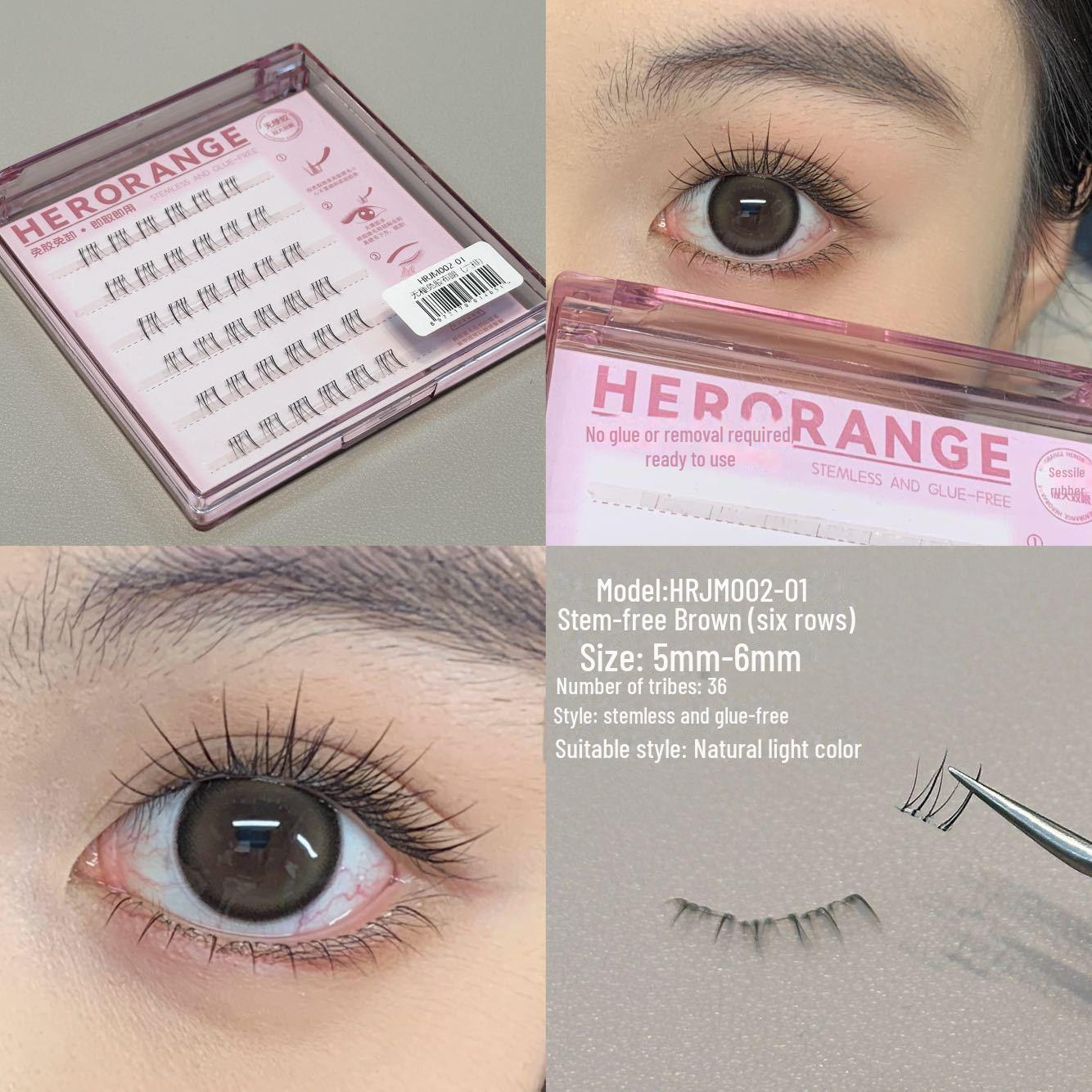 

Самоклеящиеся нижние ресницы HERORANGE — натуральные, без стержней, сегментированные накладные ресницы
