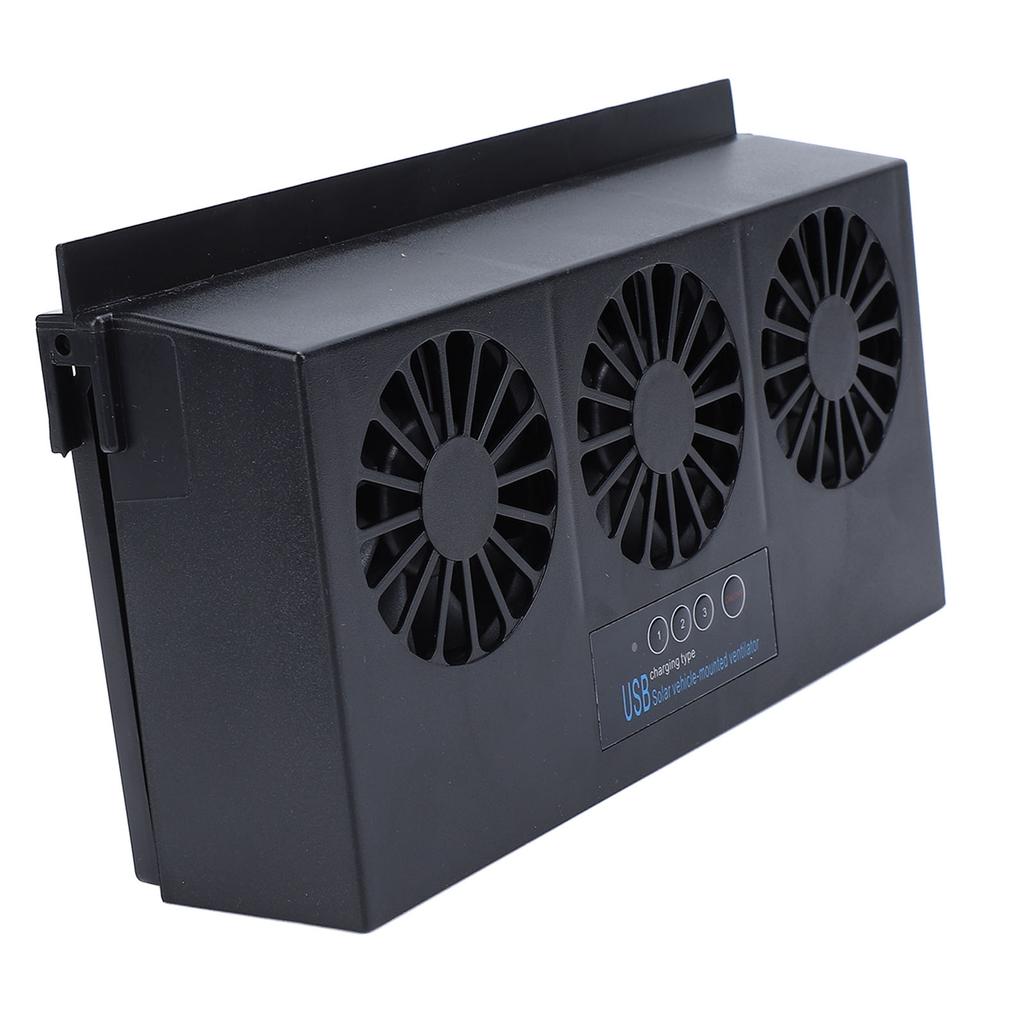 Solar Powered Car Exhaust Fan 3 Heads Odor Removal Multifunctional Air Purifier Cooling Fan for Home Automotive Office