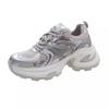 Thick-soled silver dad shoes spring and summer new breathable heightening ins trendy casual sports shoes