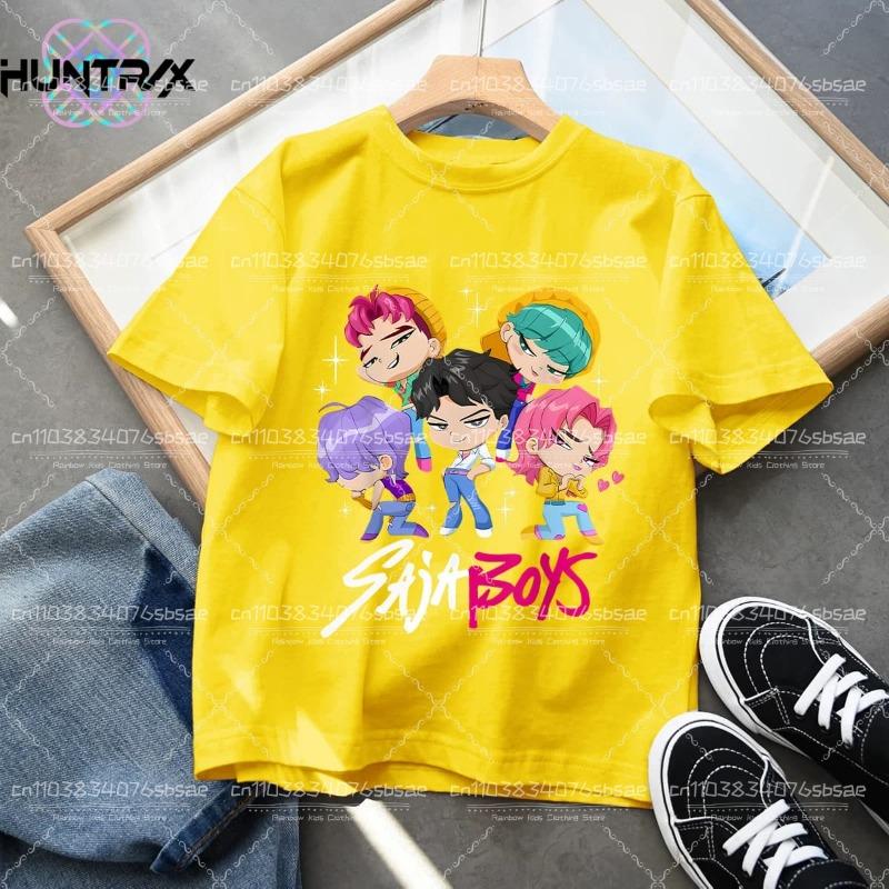 Kpop Demon Hunters Cartoon Tee Shirt Harajuku Cool Kids T-shirts Cotton Summer Tops Saja Boys Outfits Gift Baby Girl Boy Clothes